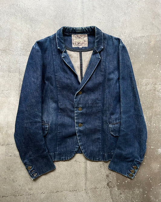 denim jacket with unique sleeves design
