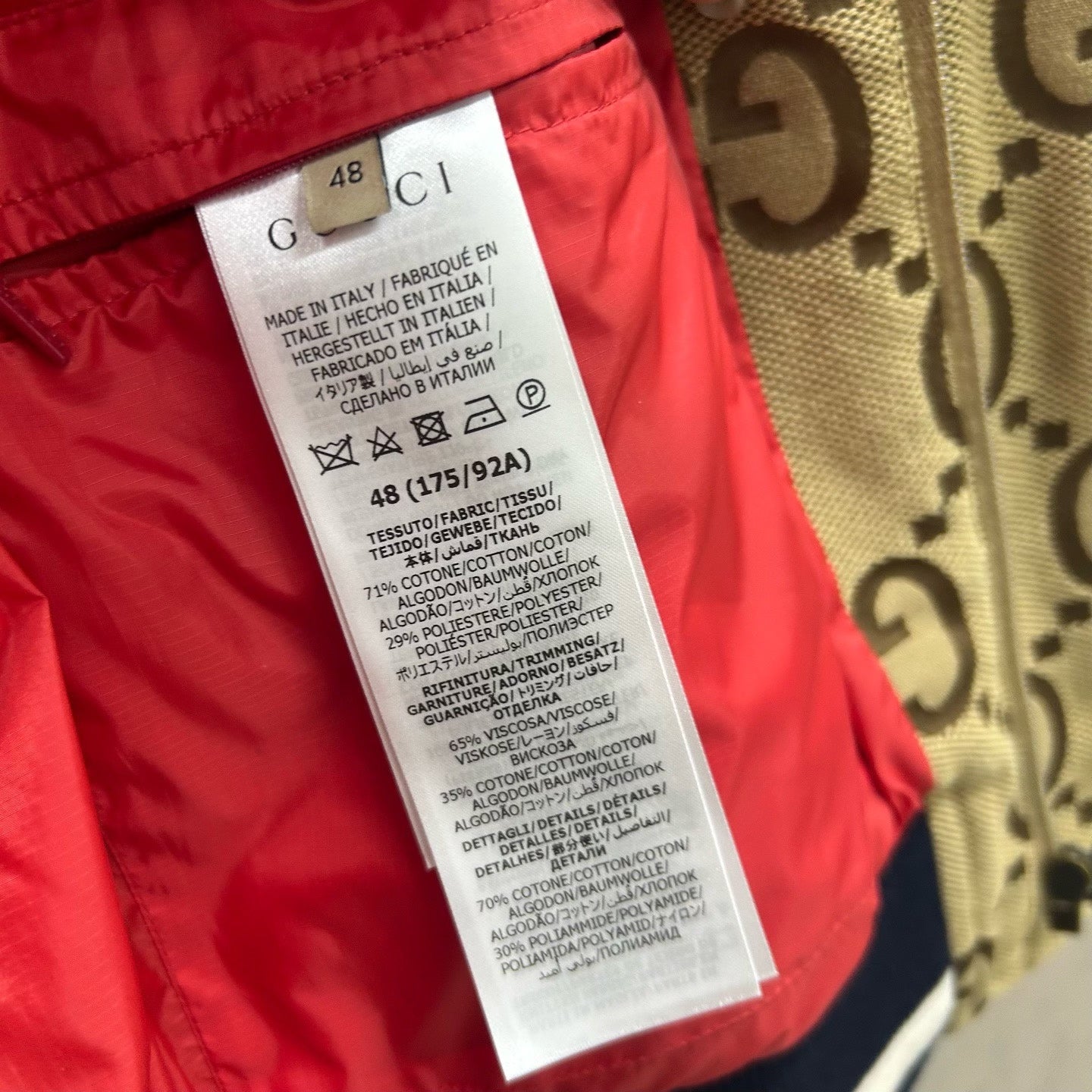 gucci logo printed stand-up collar jacket