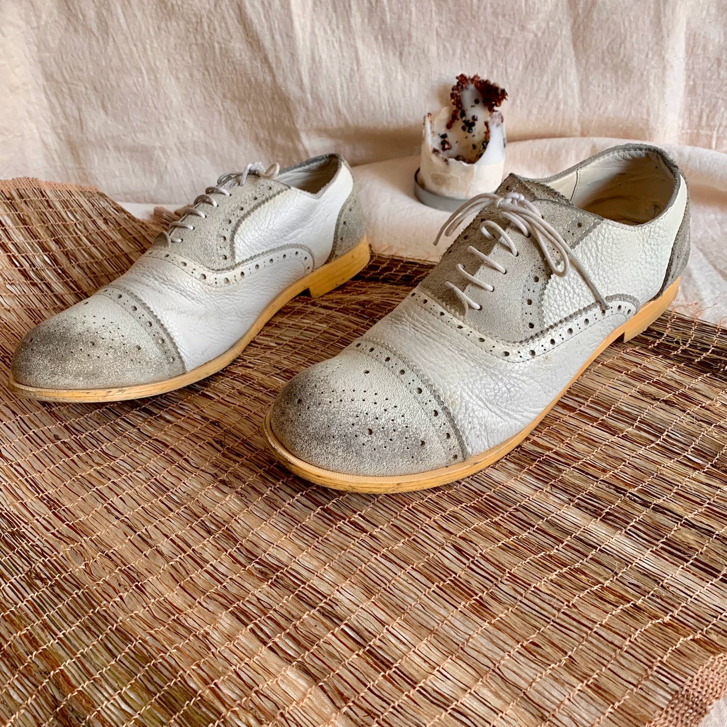 Comme des Garcons 90s Distressed Suede Leather Shoes