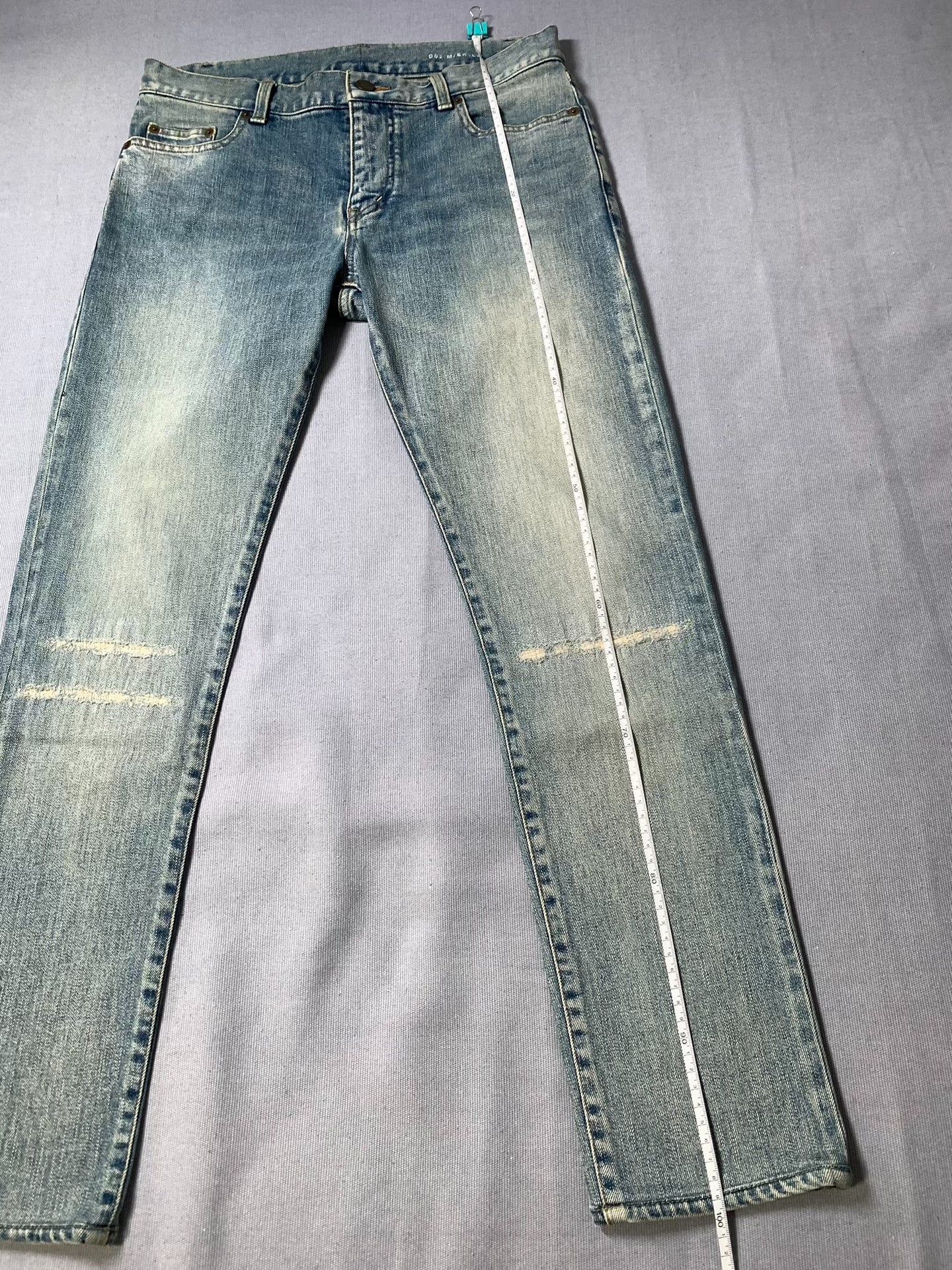 Saint Laurent Hedi Slimane Distressed Slim Jeans