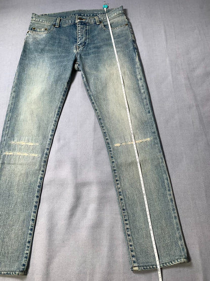 Saint Laurent Hedi Slimane Distressed Slim Jeans