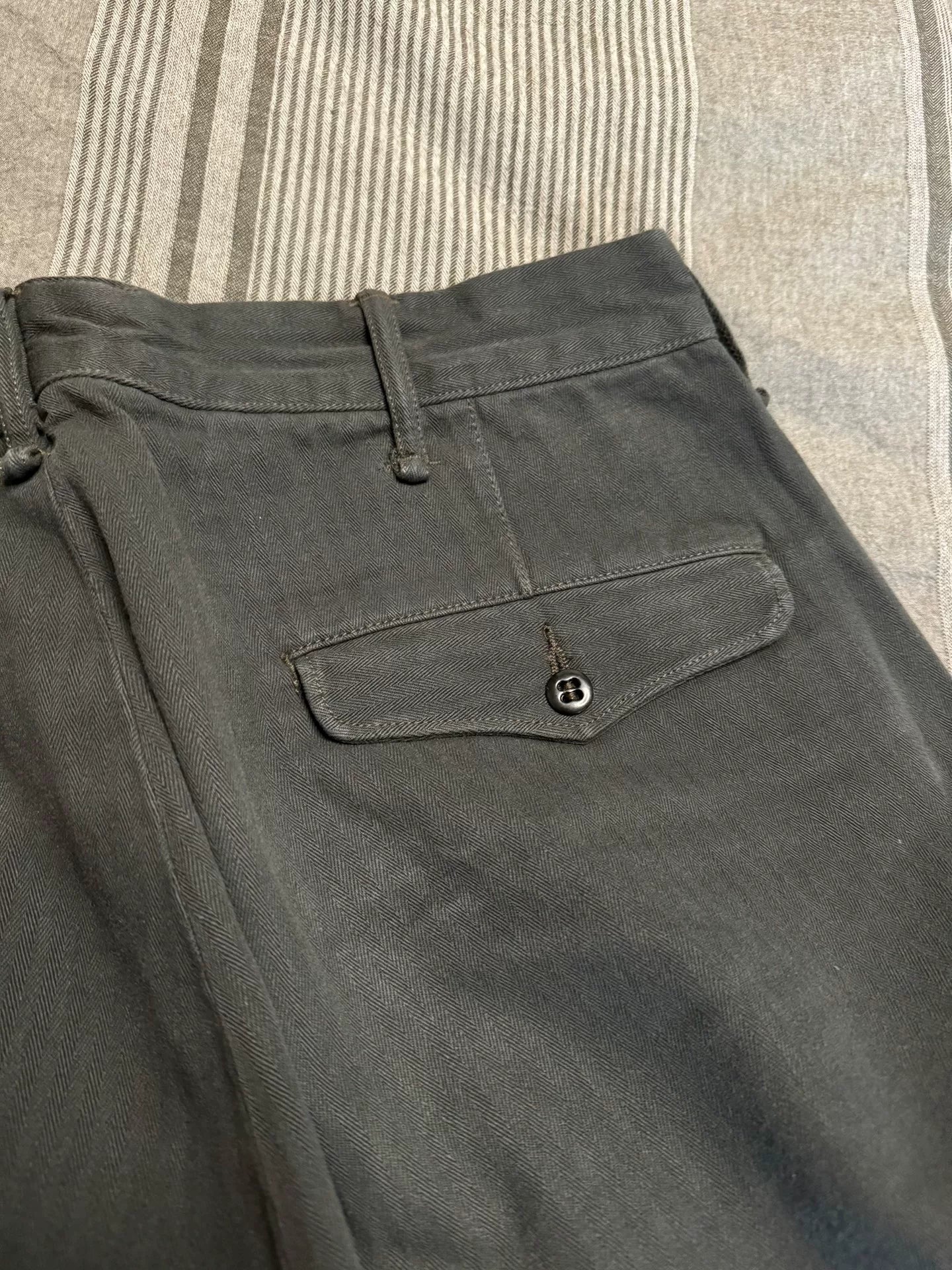 vintage black gray military officer pants