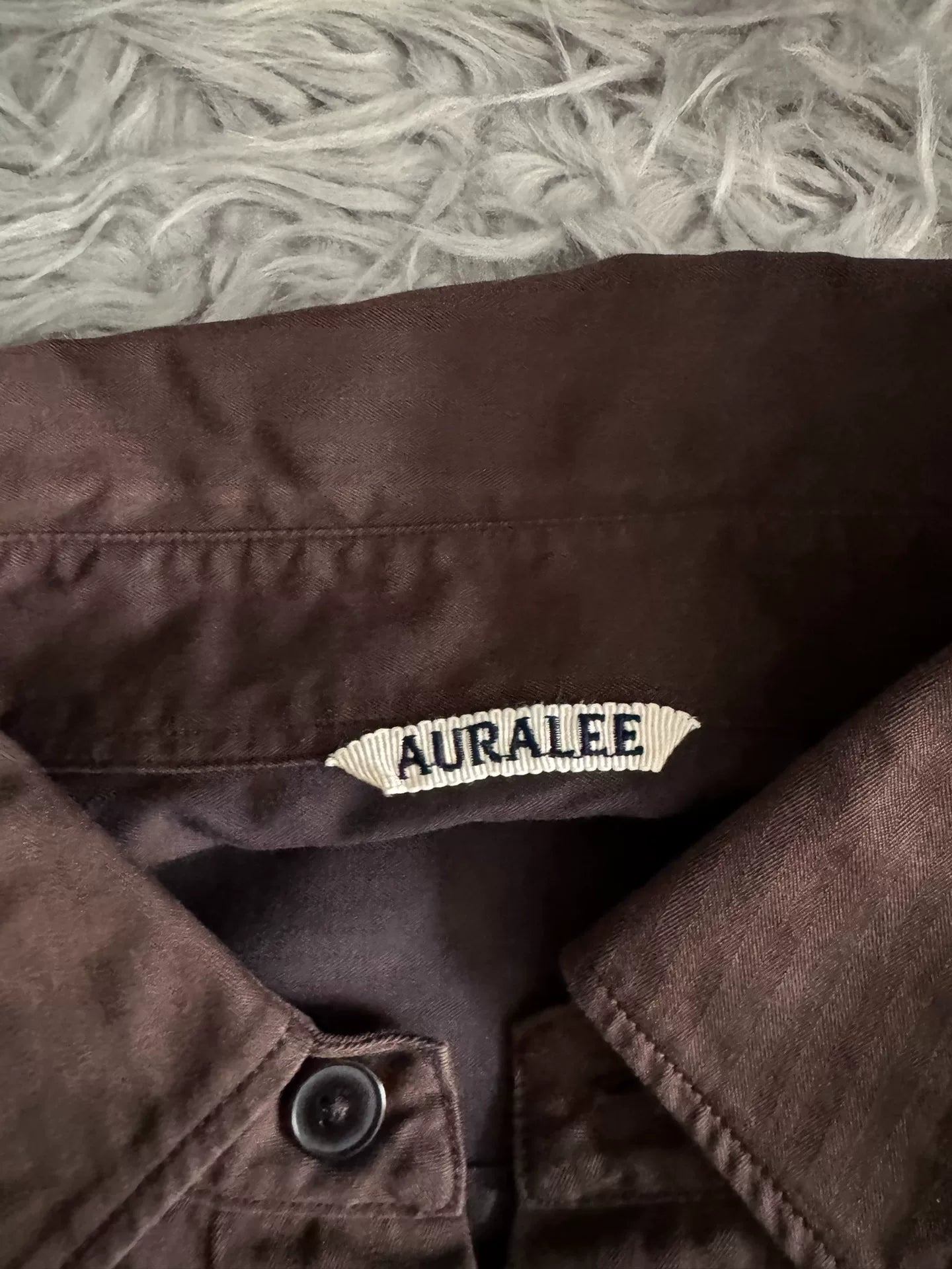 Auralee Brown Short-Sleeve Shirt
