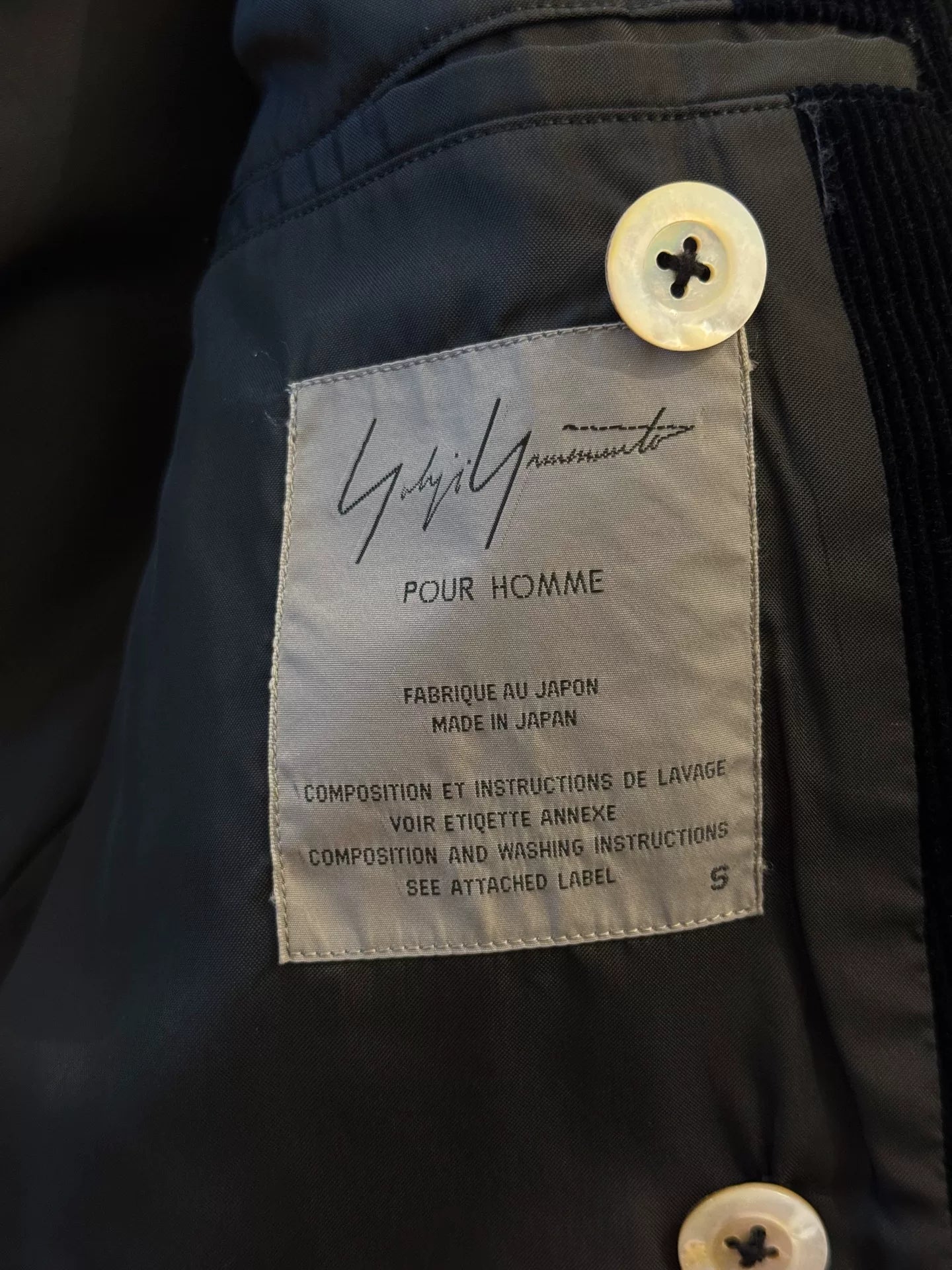 Yohji Yamamoto 96AW Corduroy Suit Set