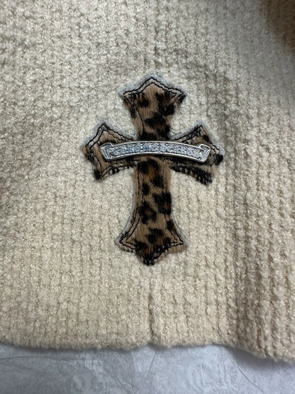 Chrome Hearts Leopard Cross Cashmere Coat