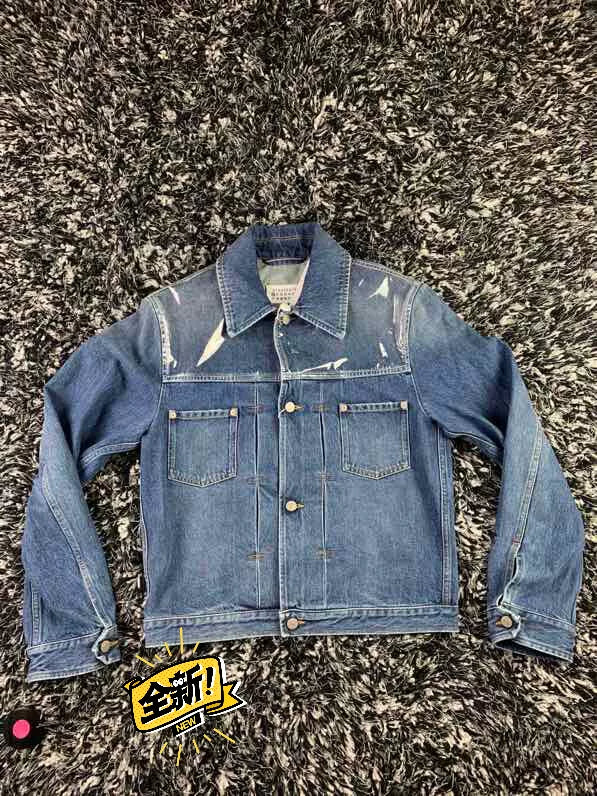 maison margiela denim jacket with transparent details