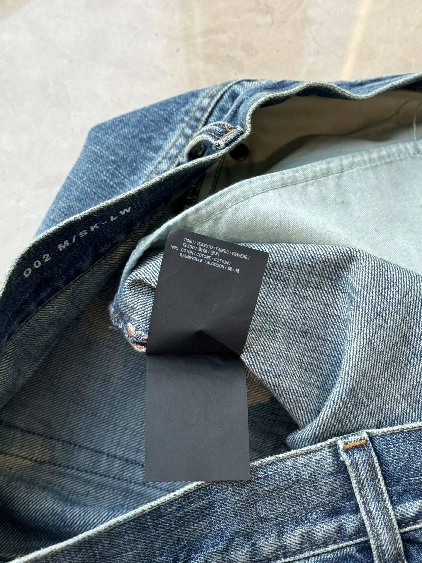 Saint Laurent Men's Distressed Washed Blue Jeans