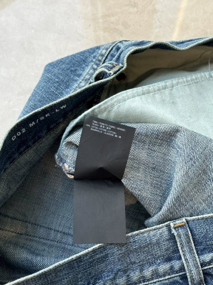 Saint Laurent Men's Distressed Washed Blue Jeans