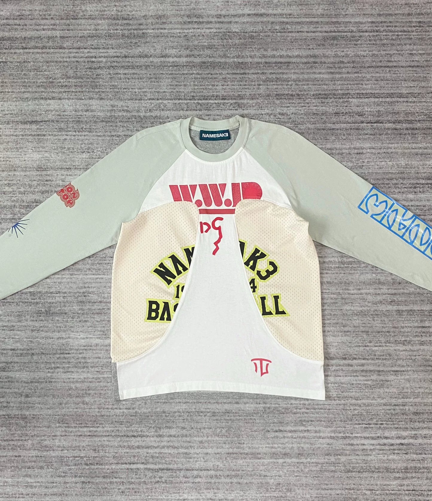 namesake color block basketball long sleeve tee