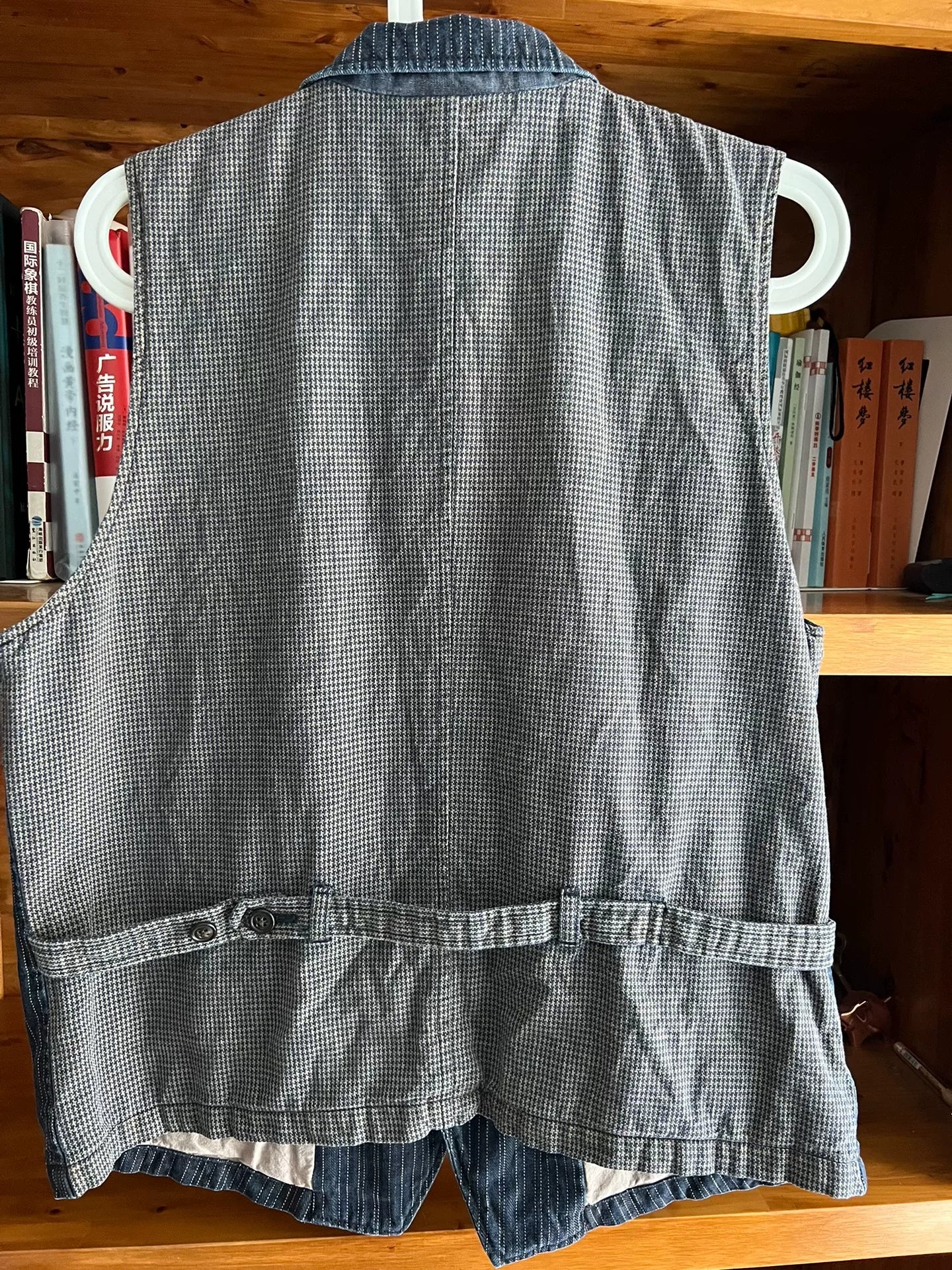 vintage blue striped work vest by KRM