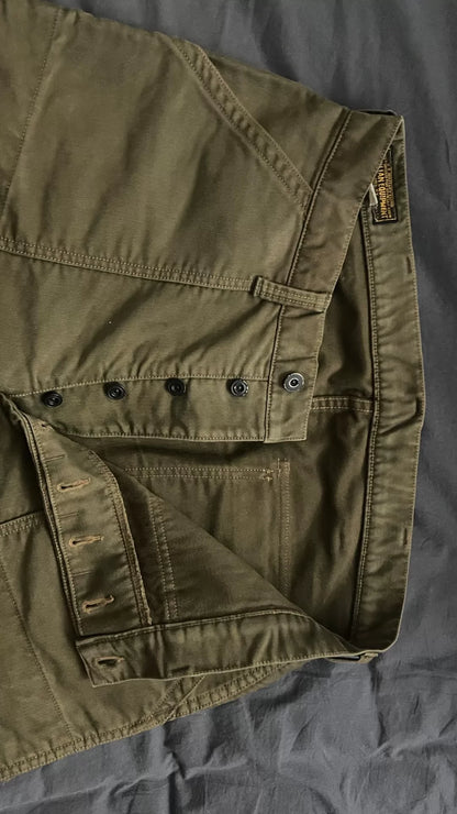 Olive Green Military-style Utility Pants