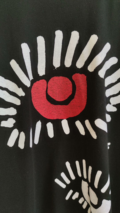 CDG Black Tee with Eye Pattern