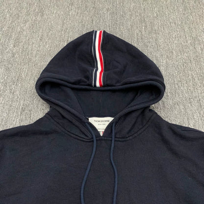 thom browne navy striped hoodie sweatshirt