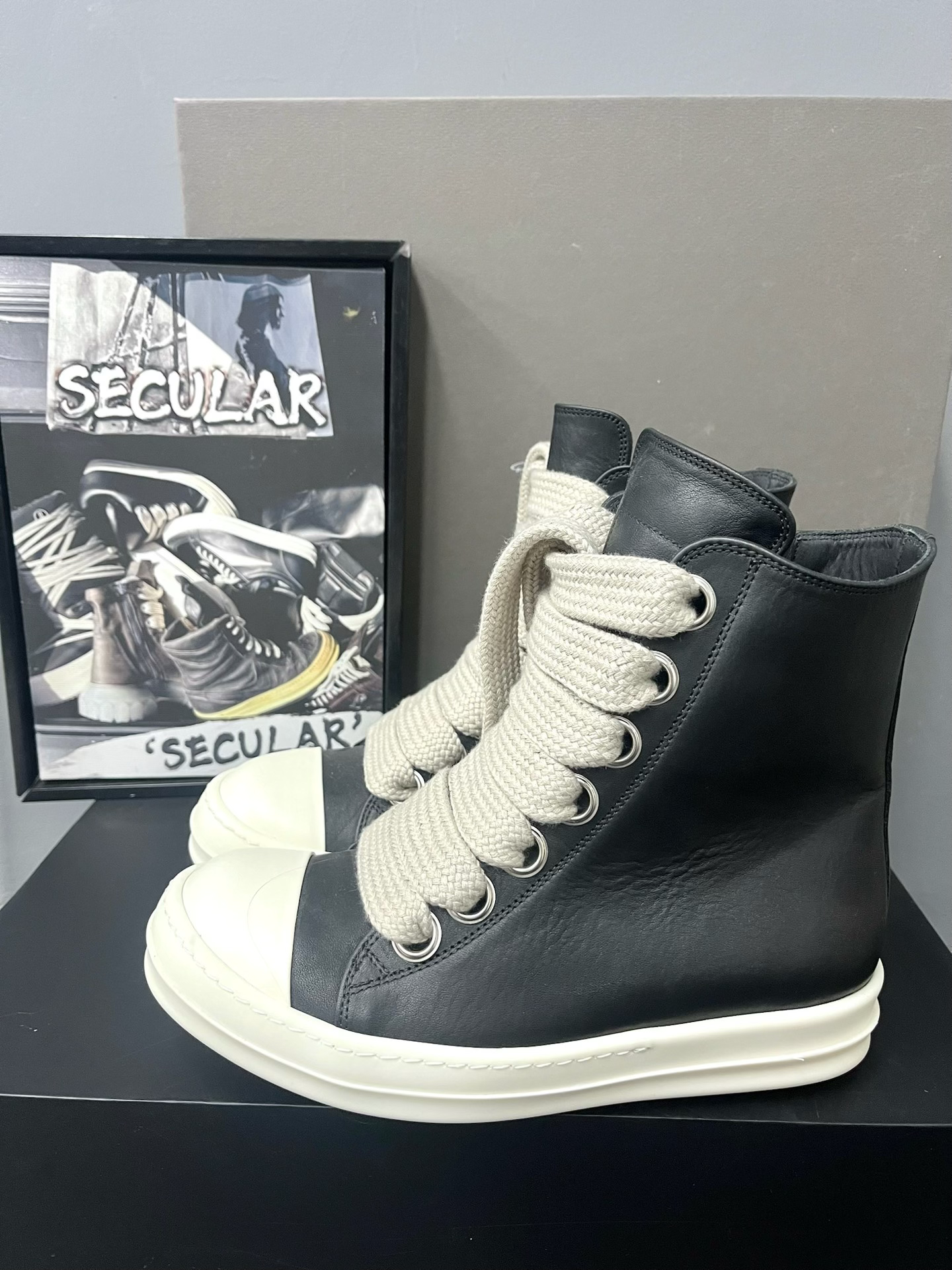 Rick Owens 24FW High-Top Leather Sneakers