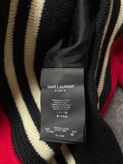 Saint Laurent Red Leopard Varsity Jacket