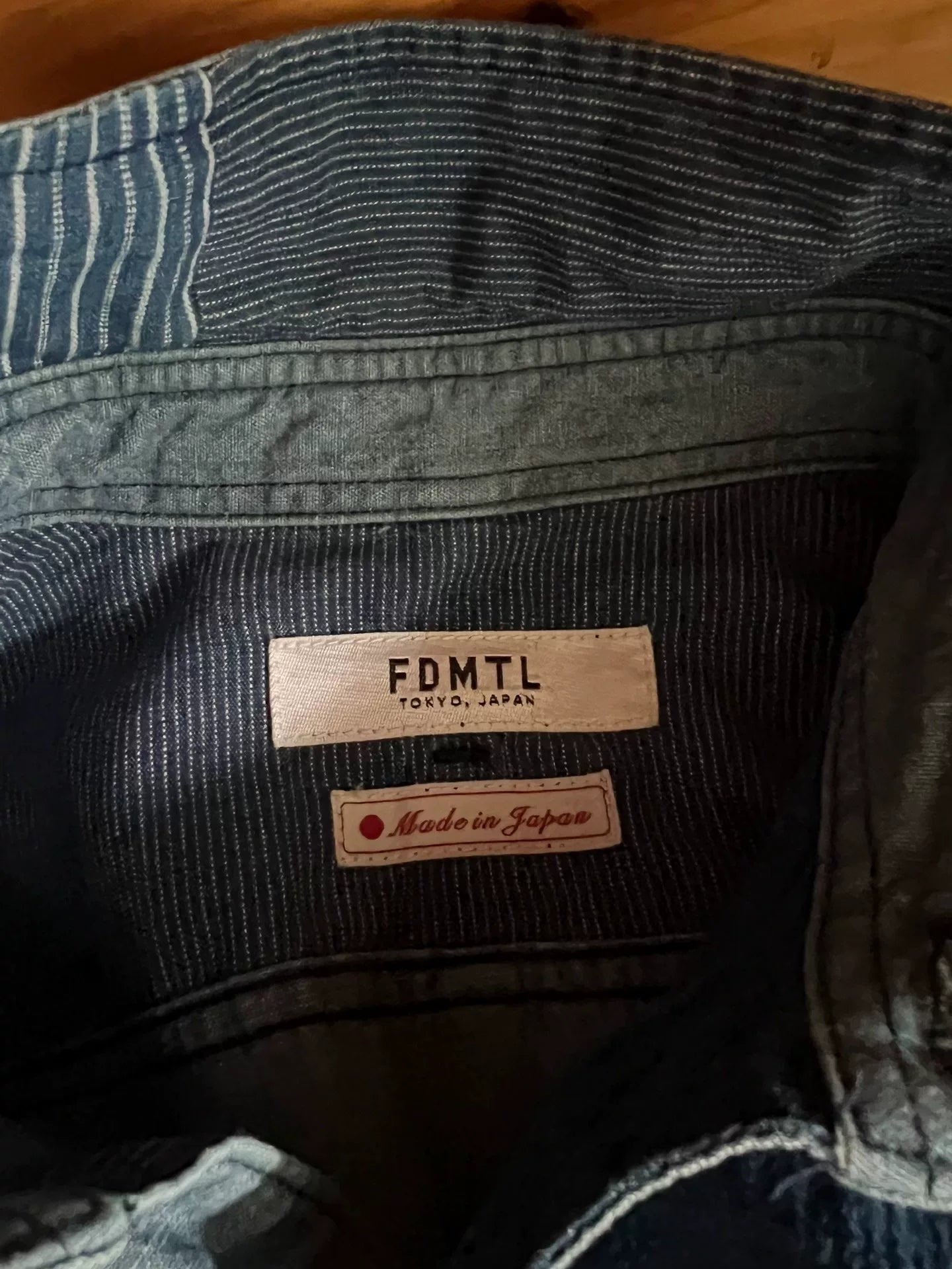 fdmtl patchwork denim shirt for men
