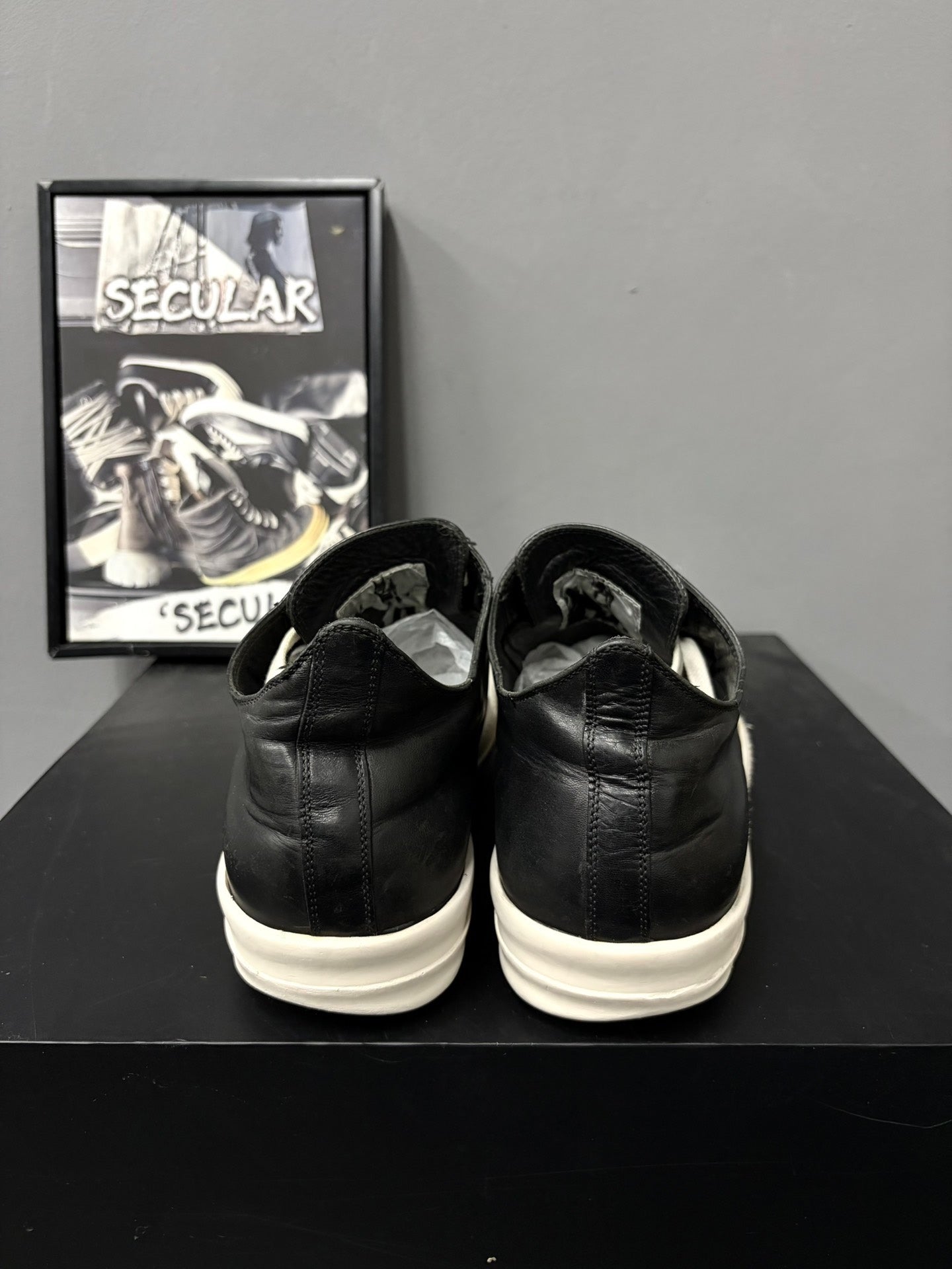 Rick Owens 16SS Men's Black White Low-Top