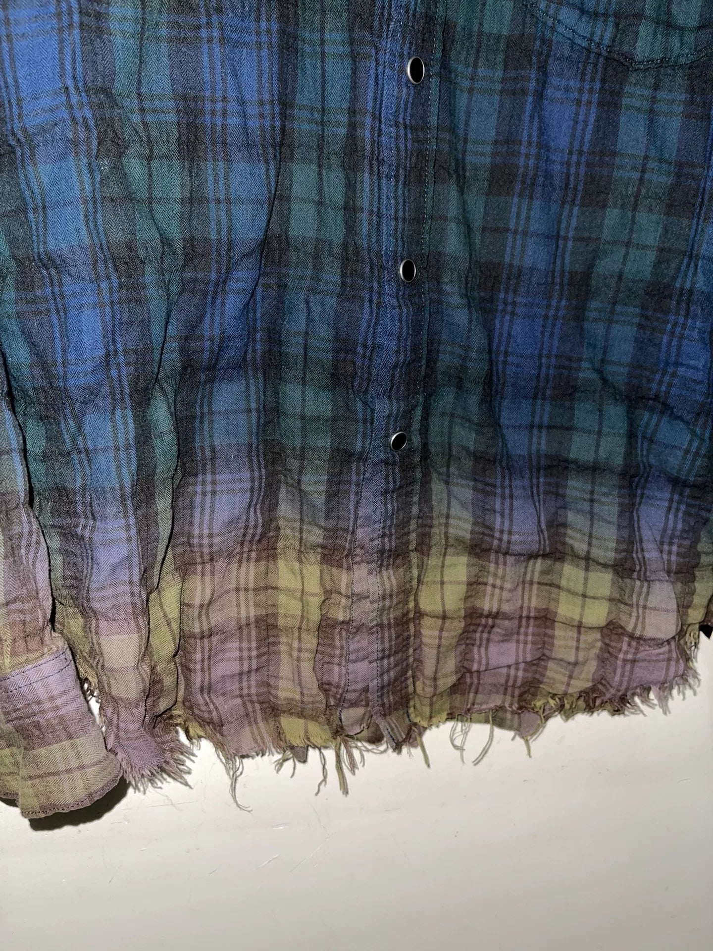 Saint Laurent Paris Blue Gradient Plaid Shirt