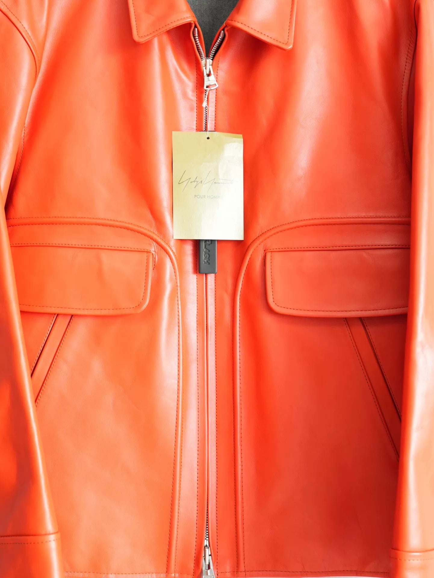 yohji yamamoto 22aw zip-up leather jacket