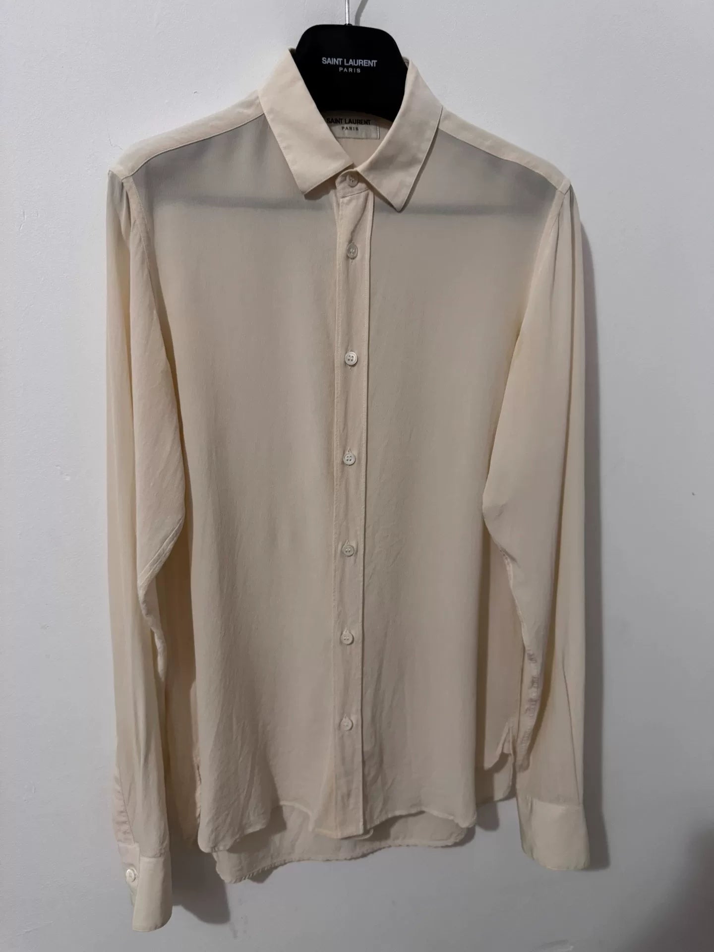 Saint Laurent Beige Silk Classic Shirt
