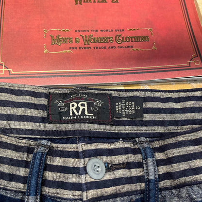 RRL Indigo Striped Shorts for Summer