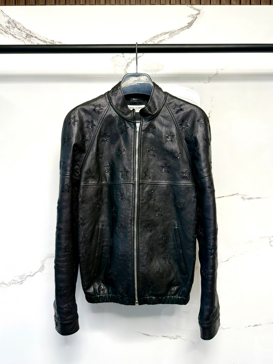 saint laurent star pattern leather jacket