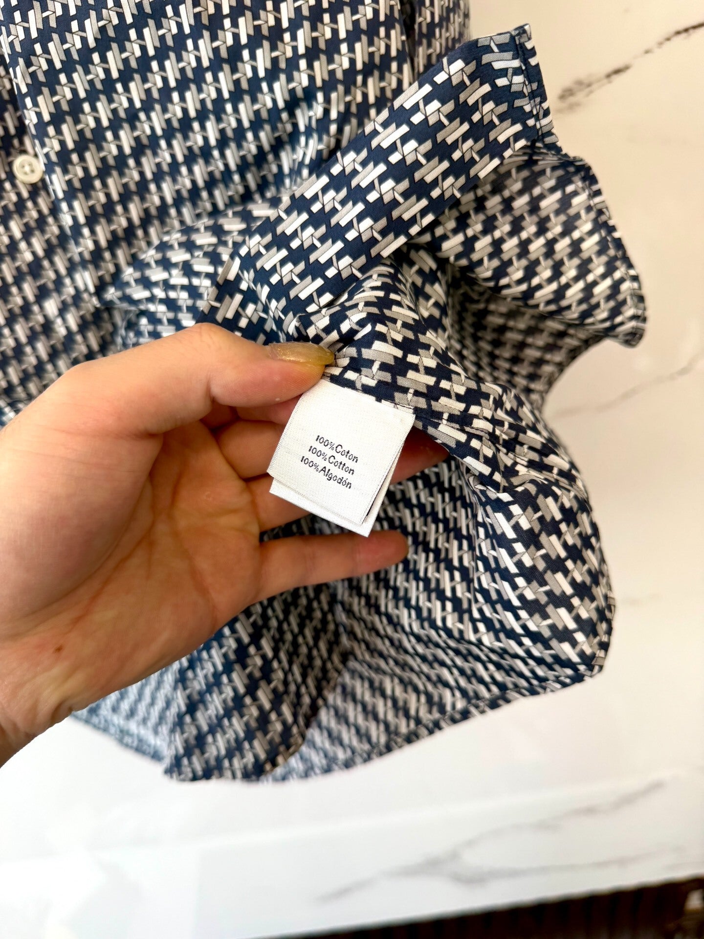 hermes printed long sleeve shirt