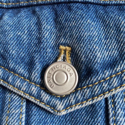 Balenciaga Distressed Denim Jacket for Unisex