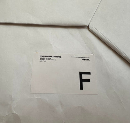 visvim down muffler scarf in ivory