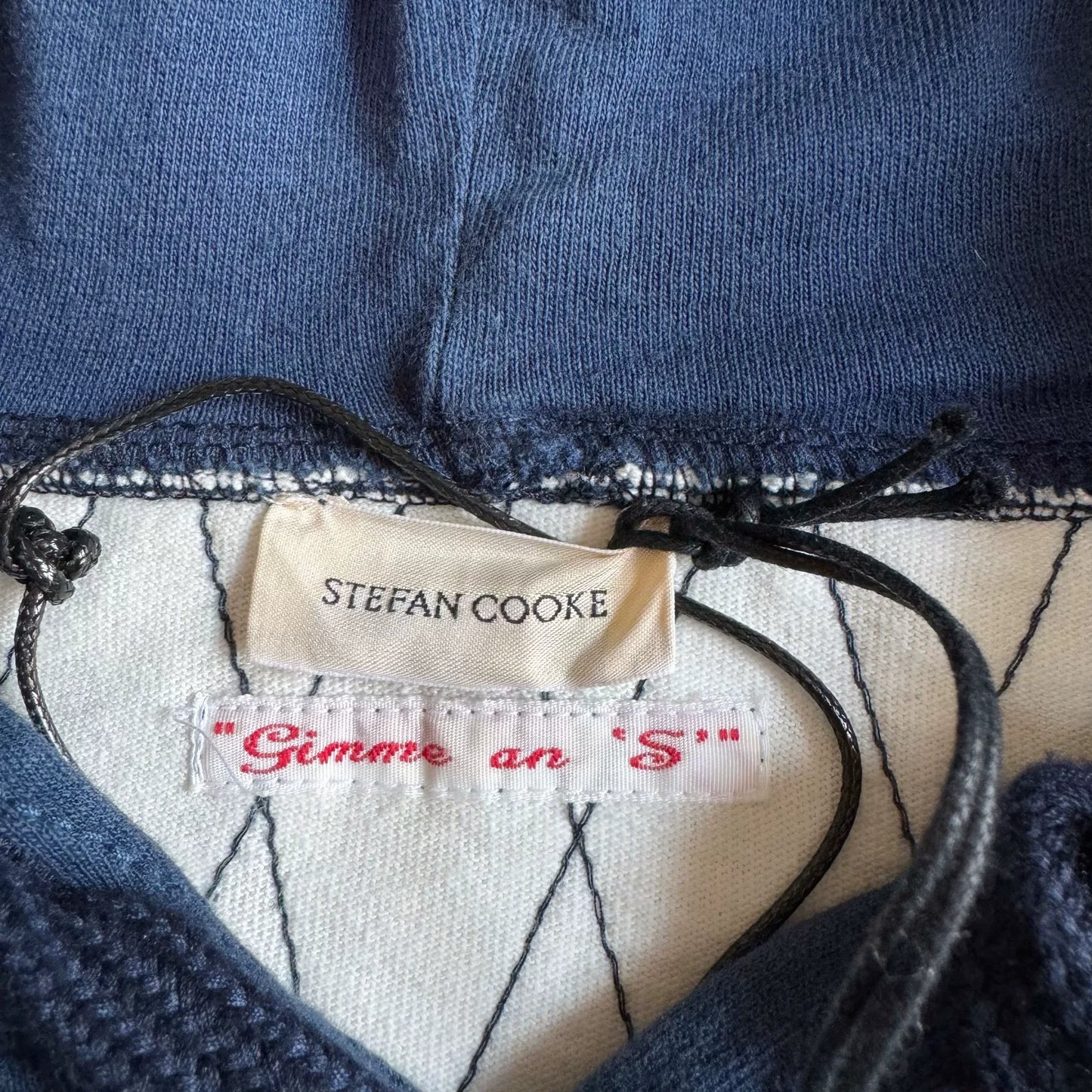 Stefan Cooke Hooded Diamond Pattern Sweatshirt