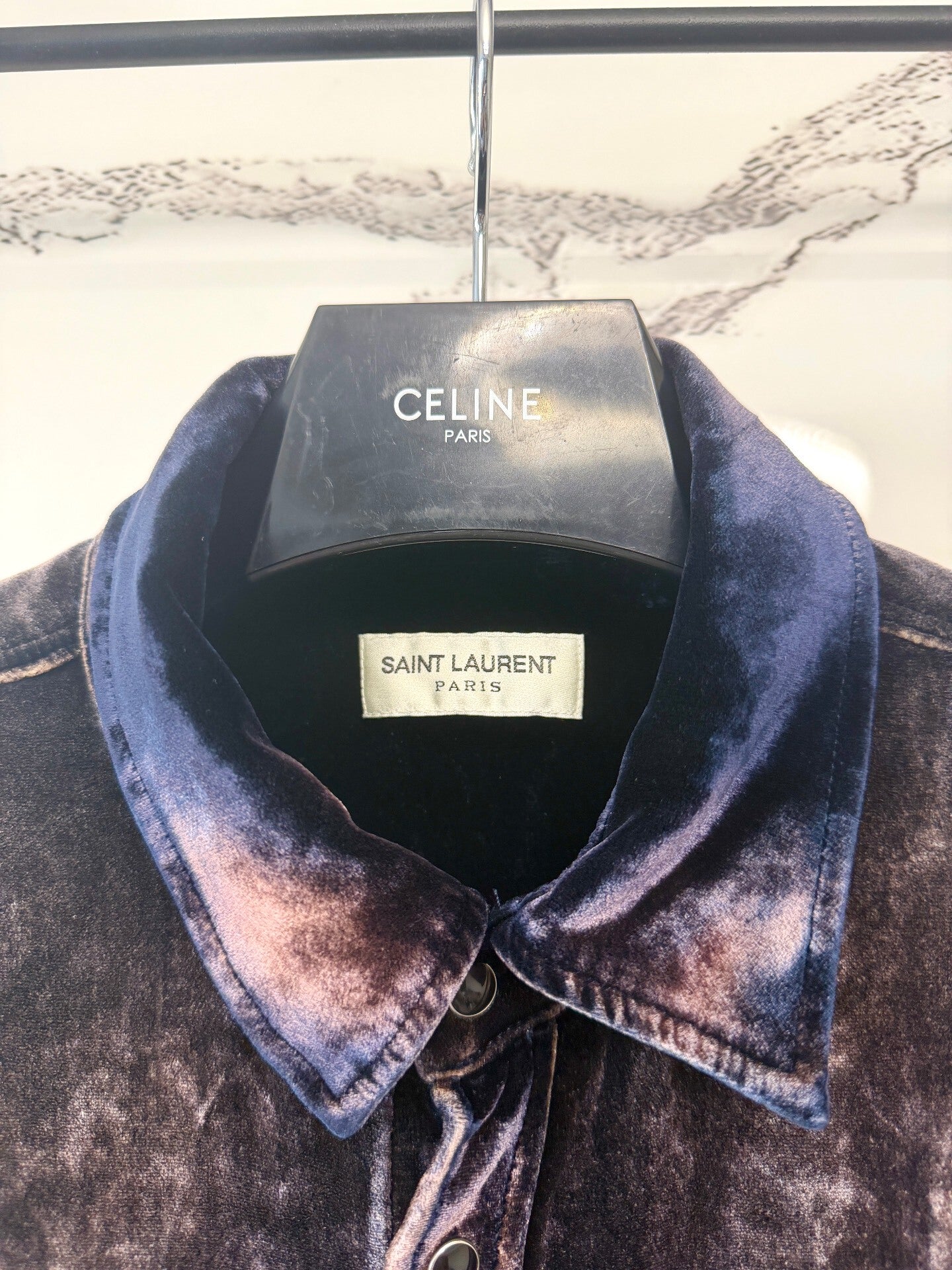 saint laurent gradient velvet shirt