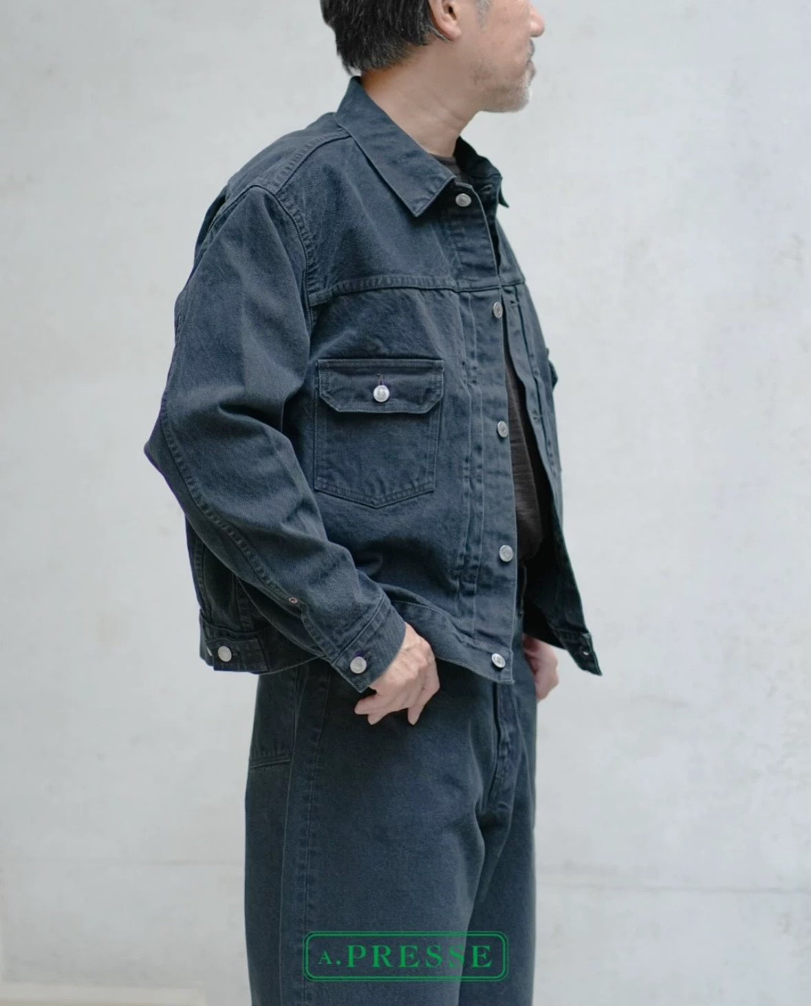 APRESSE Black Denim Jacket