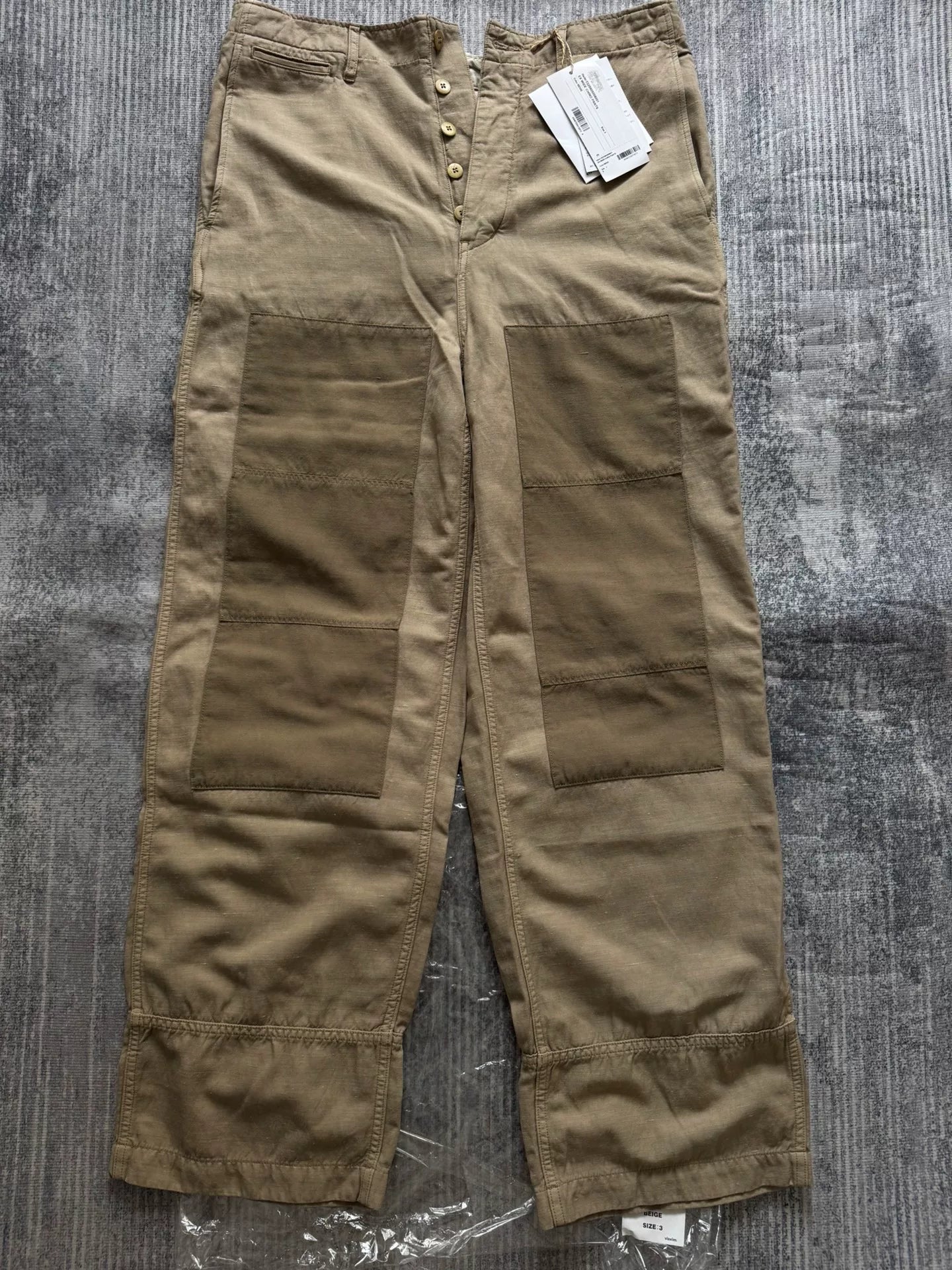 visvim wide chino pants in beige