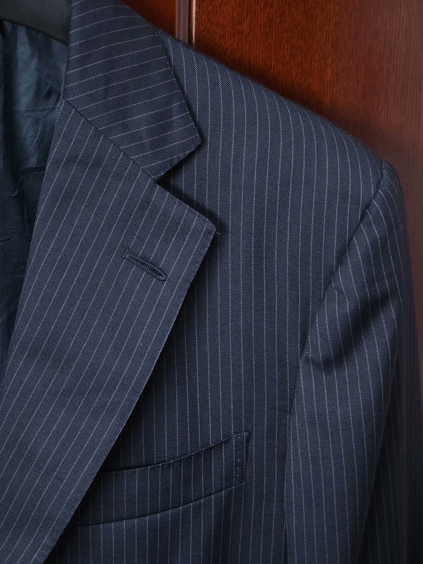 Zegna Italian Wool Striped Suit Jacket