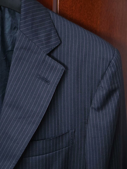 Zegna Italian Wool Striped Suit Jacket