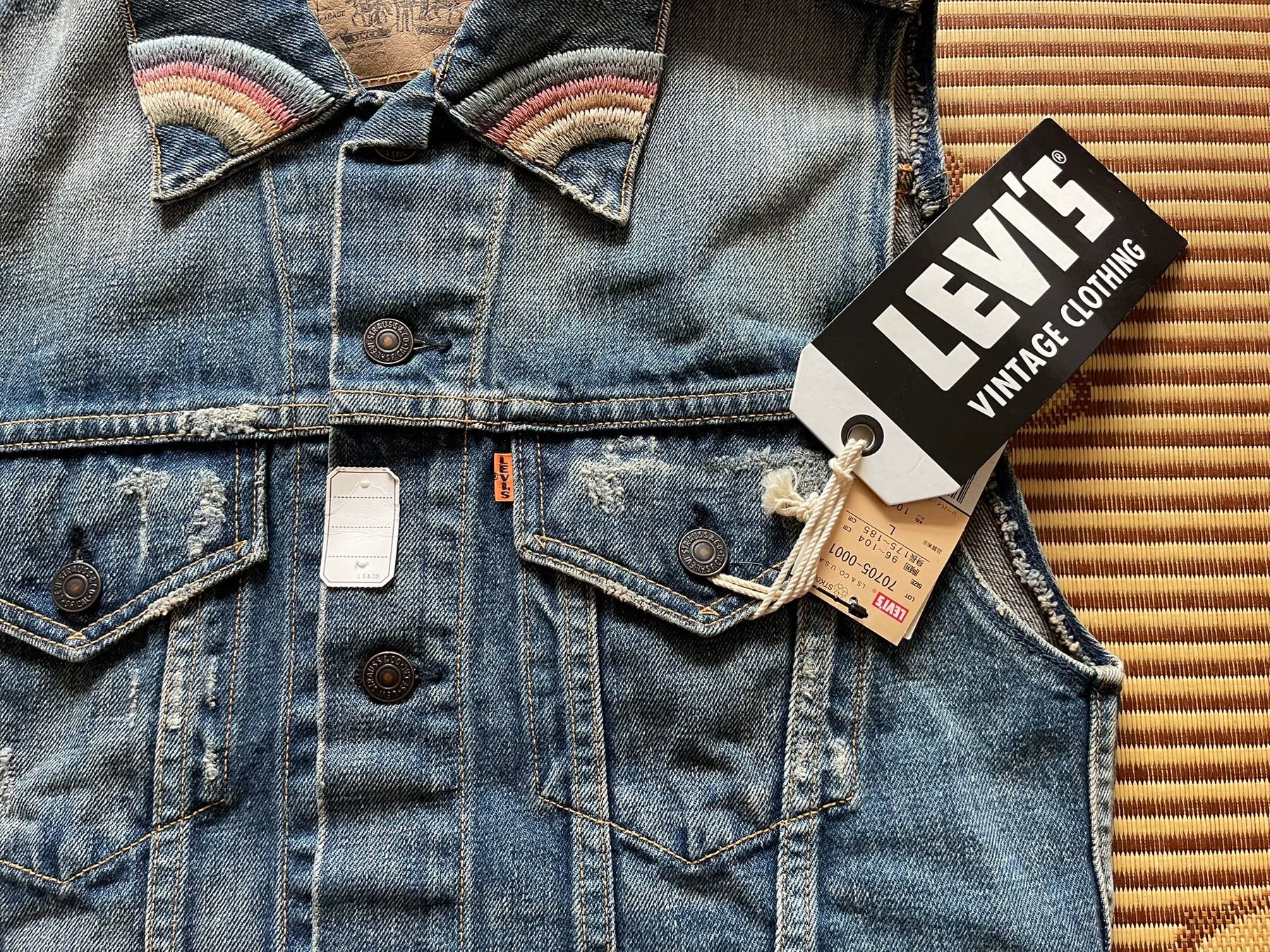 Levis LVC 3rd Washed Denim Embroidered Vest