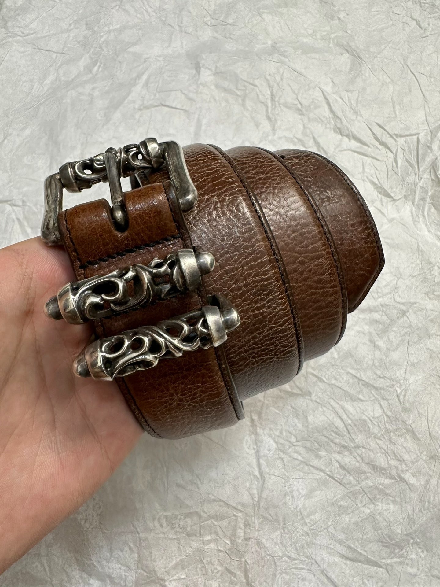 Chrome Hearts Brown Roller Belt