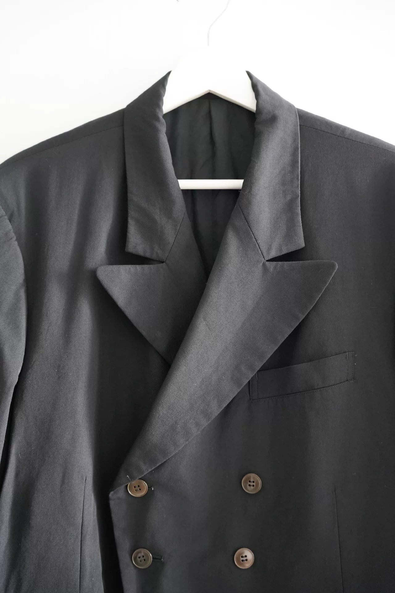 yohji yamamoto black double-breasted blazer