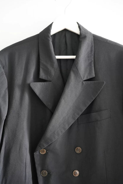yohji yamamoto black double-breasted blazer