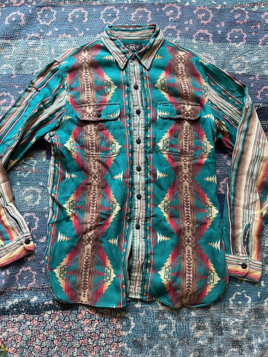 southwestern patterned long sleeve shirt