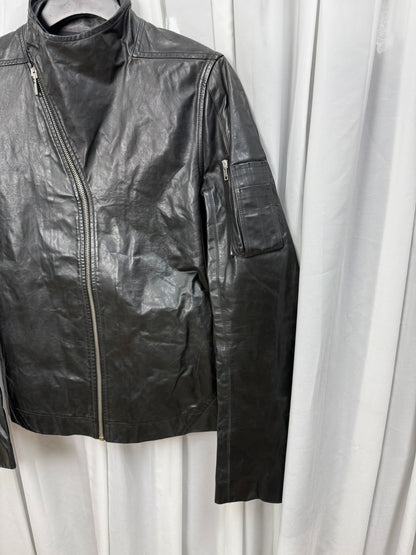 Rick Owens Stand Collar Biker Jacket