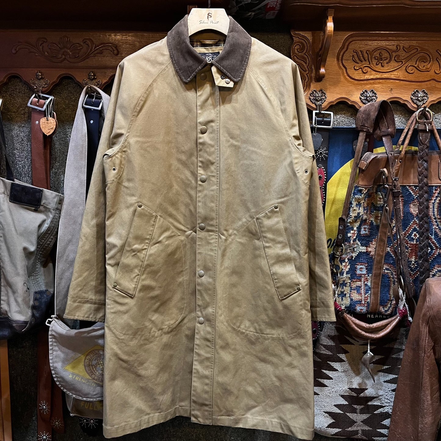 RRL Double RL Oiled Wax Trench Coat