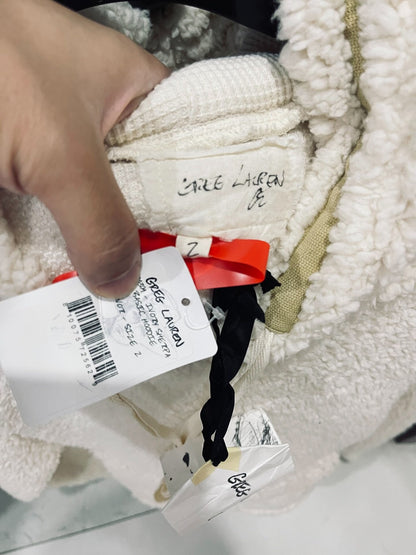 GREG LAUREN Ivory Hooded Sweatshirt