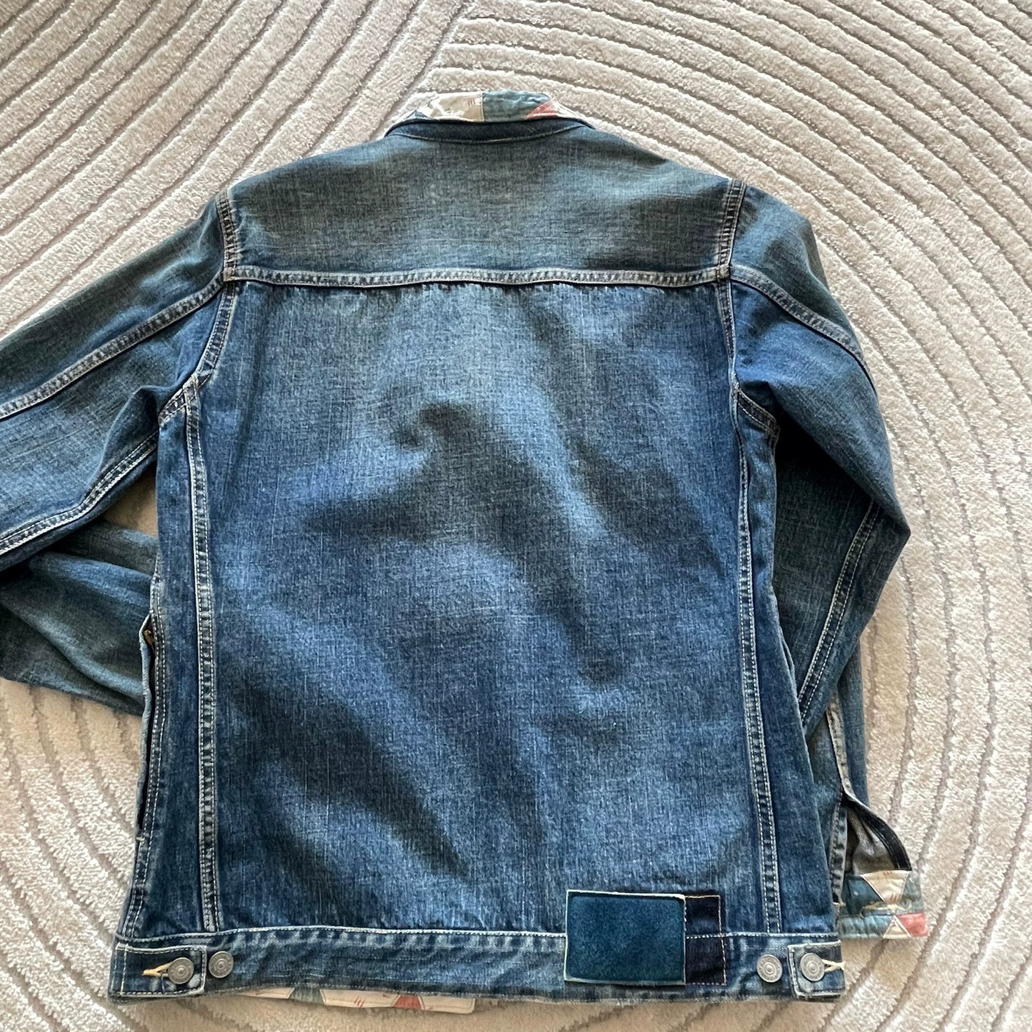 visvim 101 Blue Denim Jacket Patchwork Collar