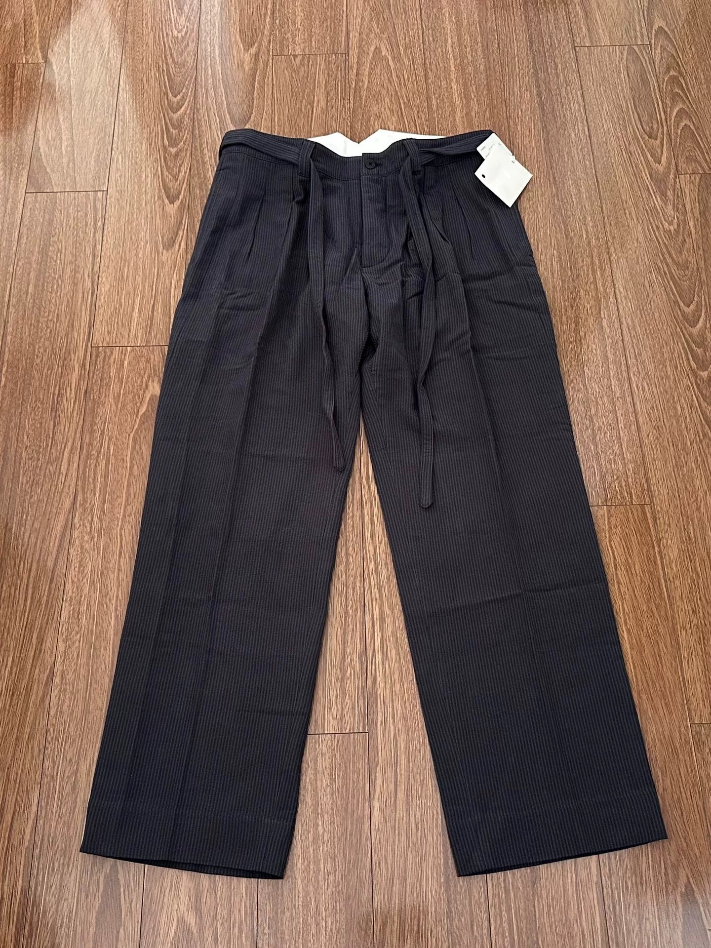visvim hakama stripe pants in black
