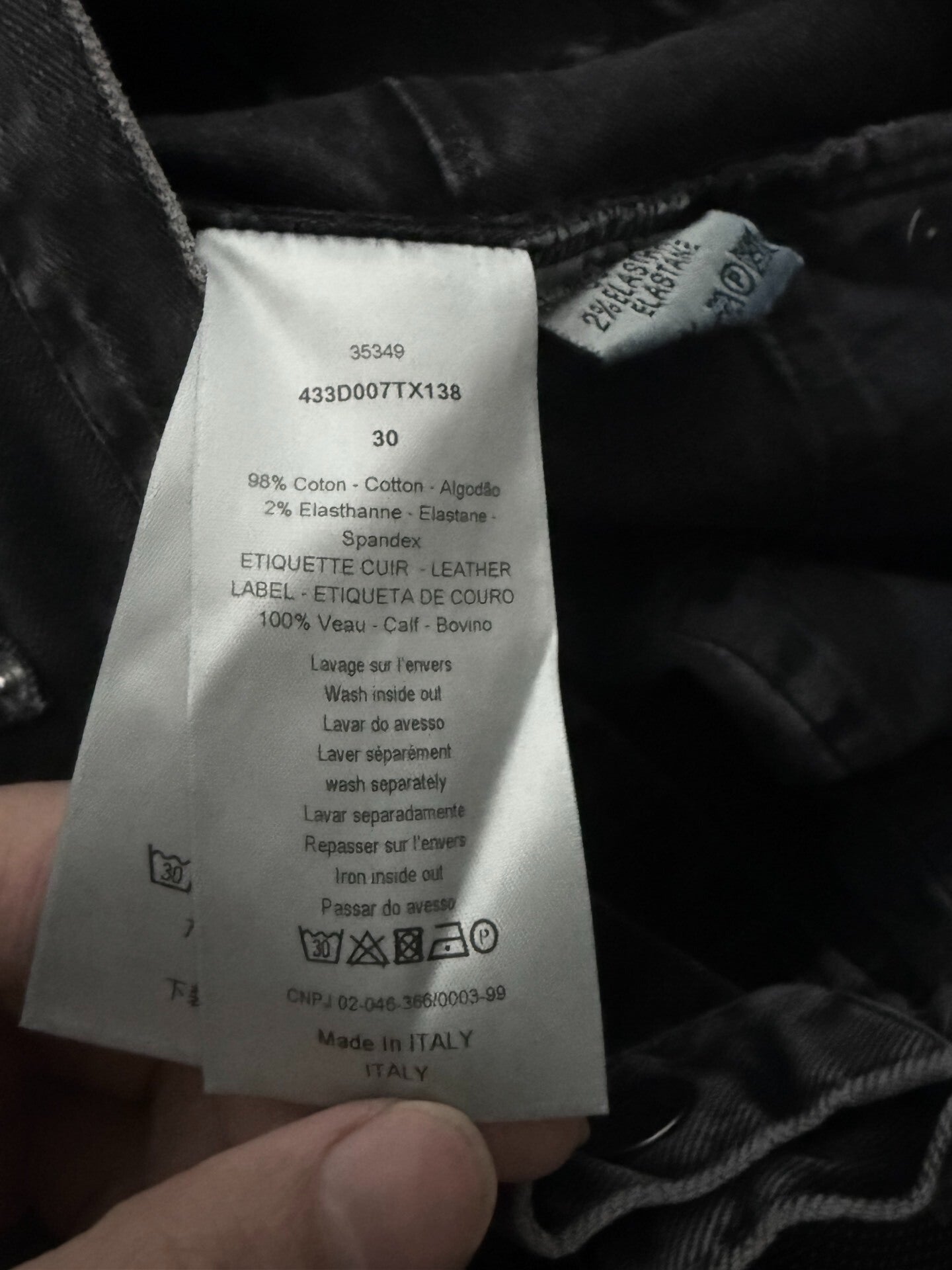 Dior Homme Black Denim Jeans Size 30