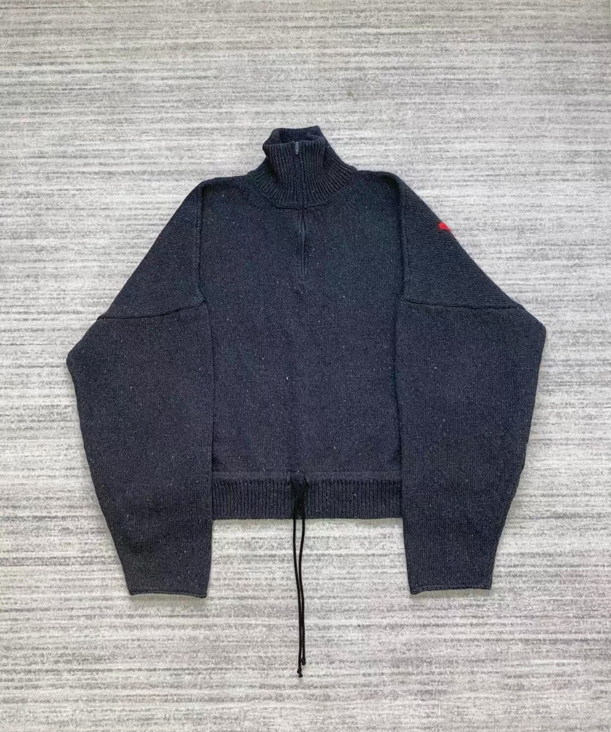 magliano red zip-up sweatshirt with high neck