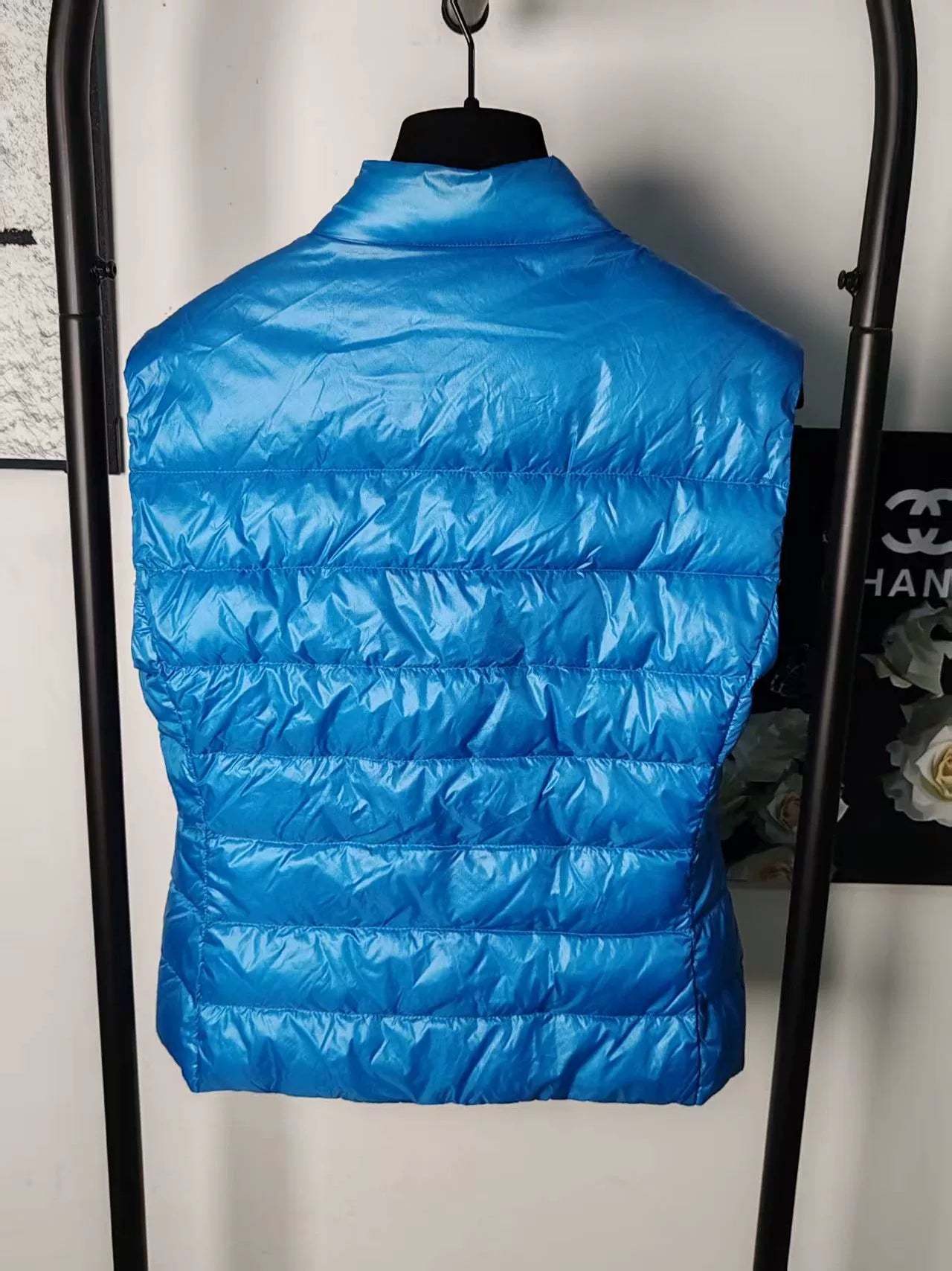 Prada Blue Down Vest with Triangle Logo