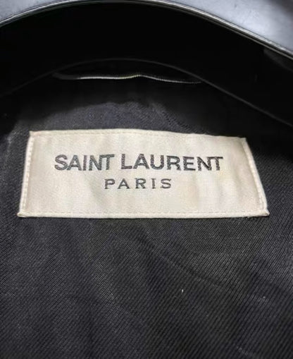 SAINT LAURENT Red Black Plaid Jacket
