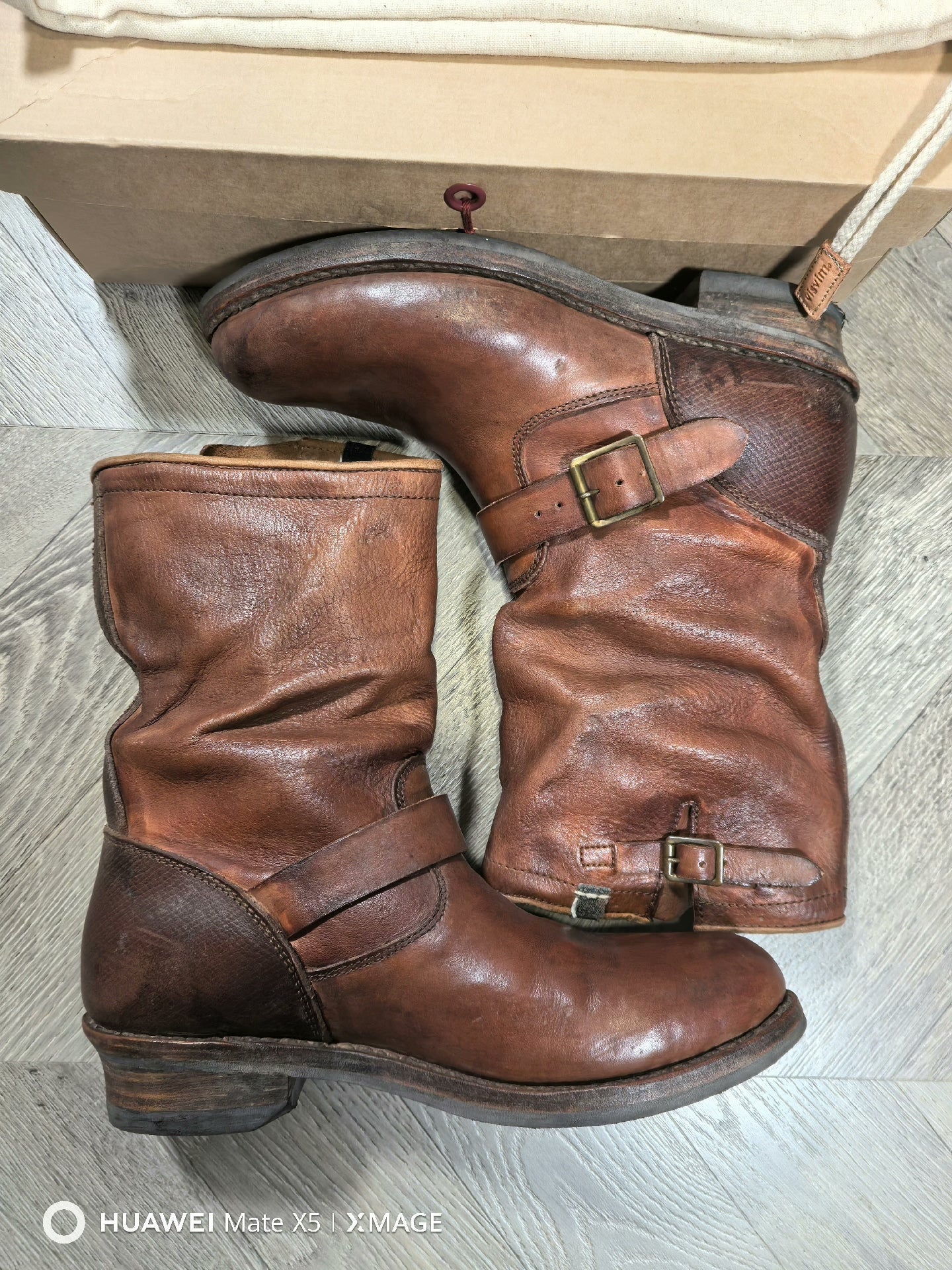 visvim mud dye engineer boots